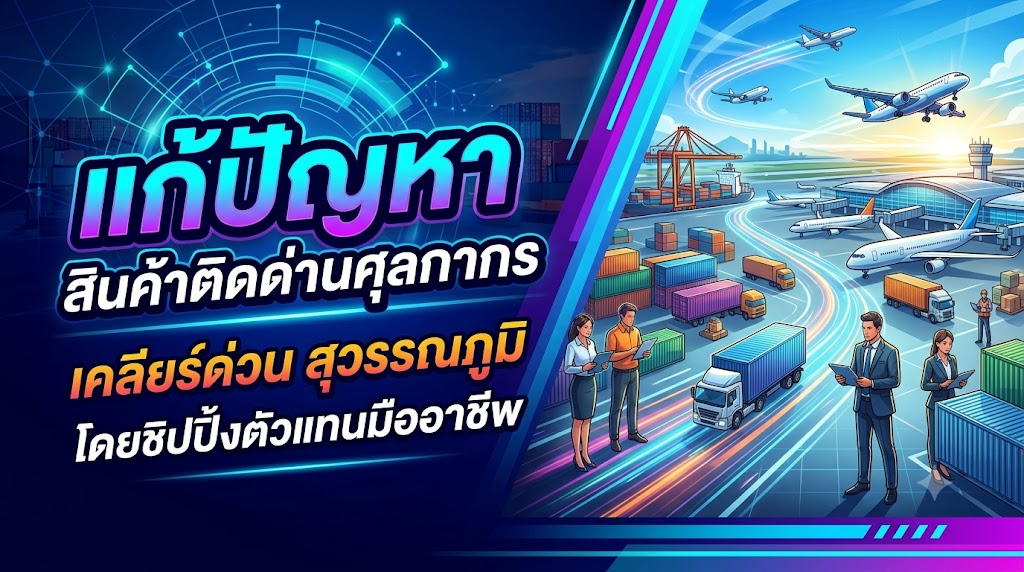 บริการ ประกาศ นำเข้าสินค้าผ่านฉลุย100% เคลียร์สินค้าติดด่าน สุวรรณภูมิ ชิปปิ้ง สินค้าติดด่านศุลกากร